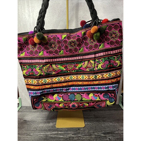 Sam Well Embroidered Colorful Tote Bag - Picture 1 of 10